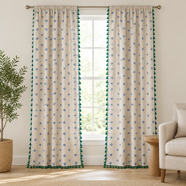 Cottage Petals Tassel Curtain | Light-Filtering