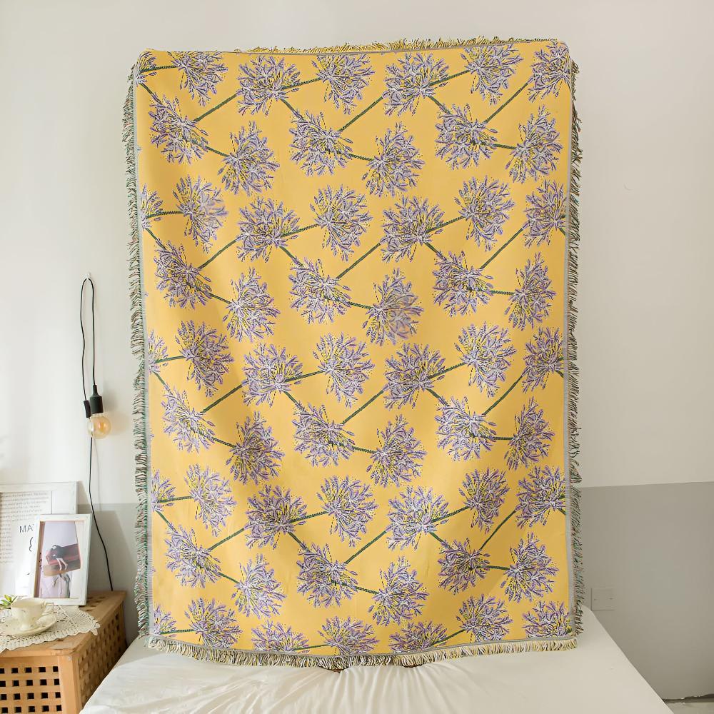 Agapanthus Tassel Blanket — product detail view