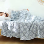 Plaid Pattern Cotton Blanket — product detail view