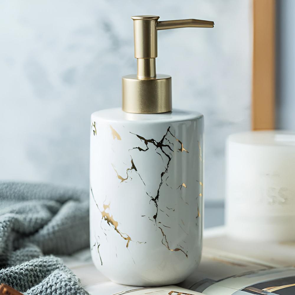 Golden Marble Luxe Dispenser — alternate angle view