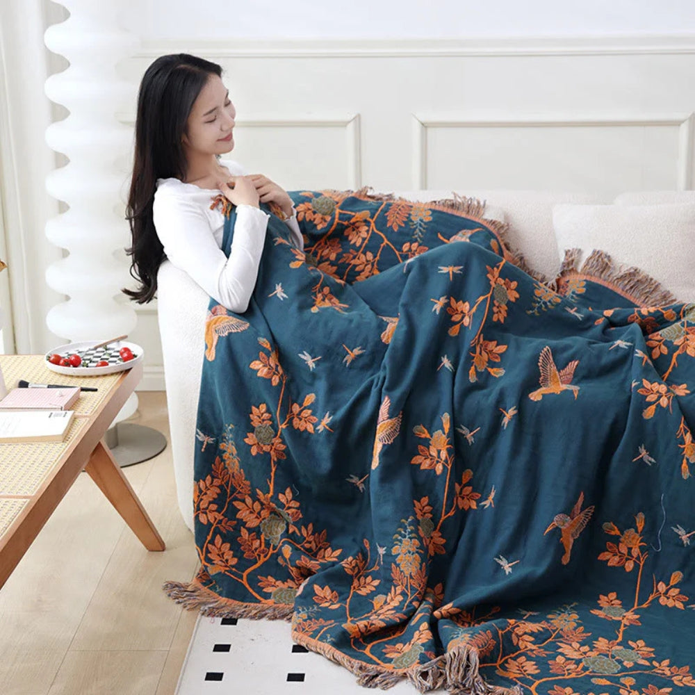 Ornate Multi-Layer Cotton Blanket — product feature detail