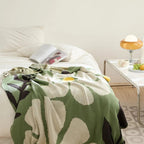 Scandinavian Bold Floral Print Blanket — alternate angle view
