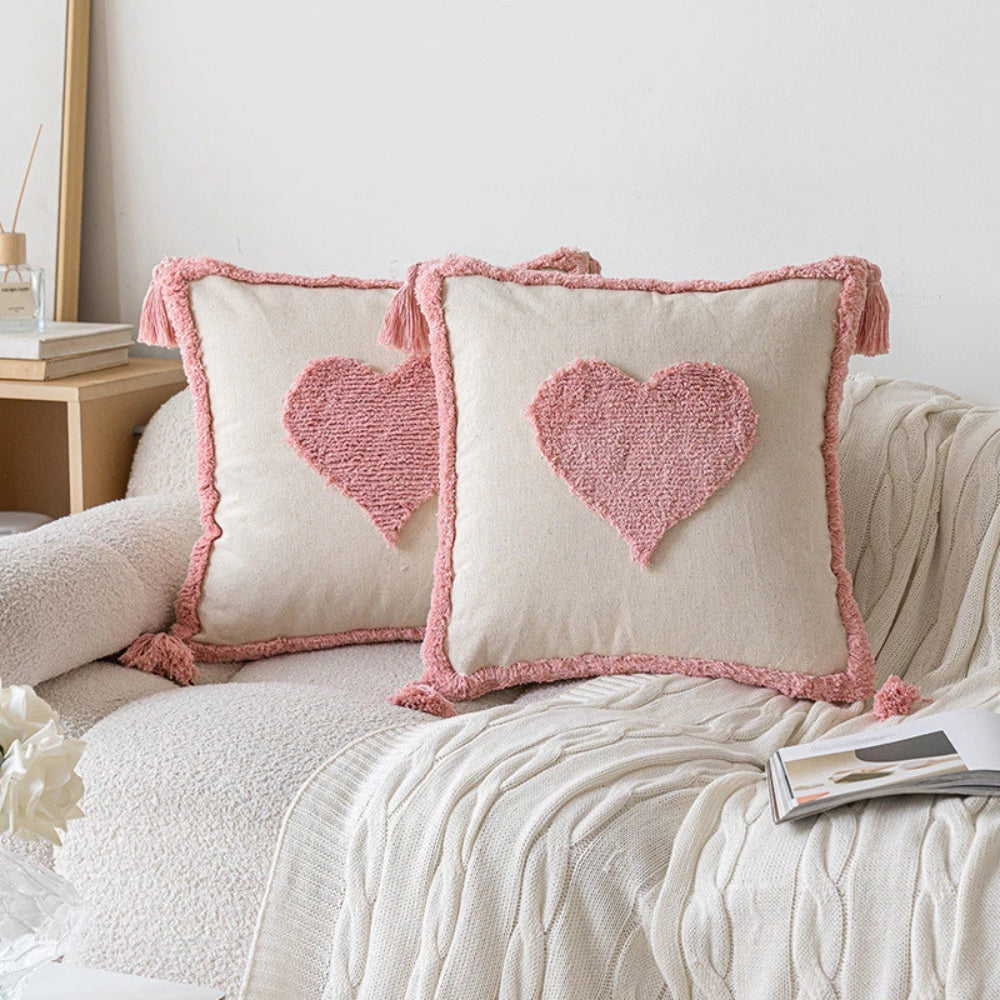 Tassel-Trimmed Boho Floral Cushions — product detail view