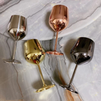 Lustrous Stainless Steel Wine Glass — product detail view