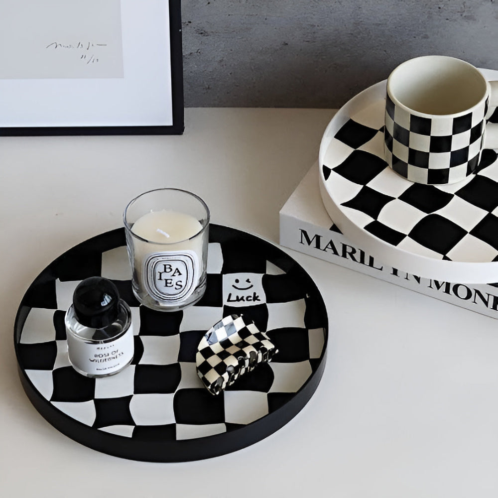 Round Checkerboard Storage Tray — additional view