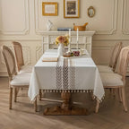 Elegance Leaves Embroidered Tablecloth — size and scale reference
