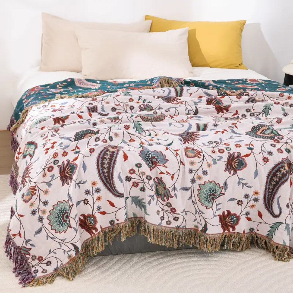 Liora Vintage Reversible Soft Blanket — alternate angle view