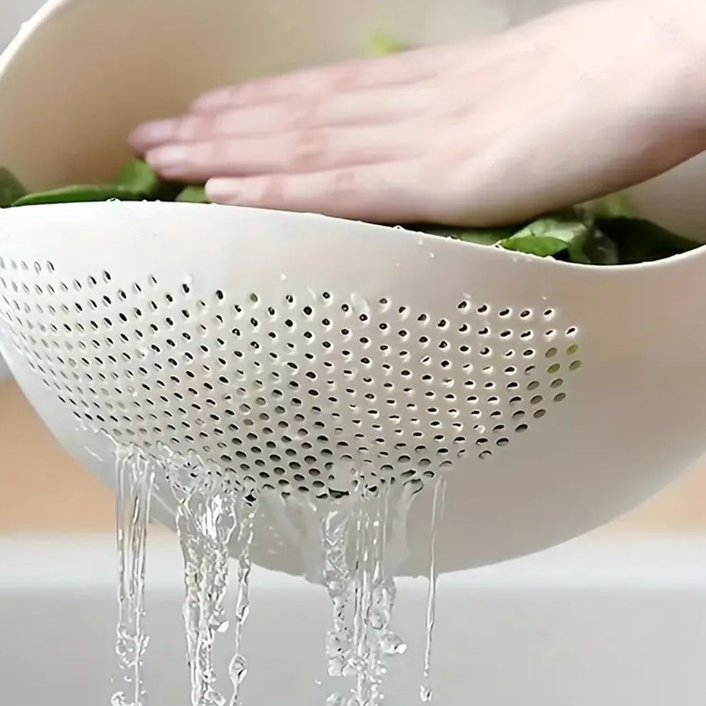 Terra Flow Wash & Drain Colander — product detail view