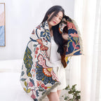 Reversible Garden Bloom Bath Towel — material texture close-up