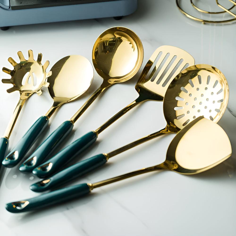 Golden Stainless Steel Utensil Set — product feature detail