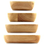 Natural Wood Square Bowl — alternate angle view