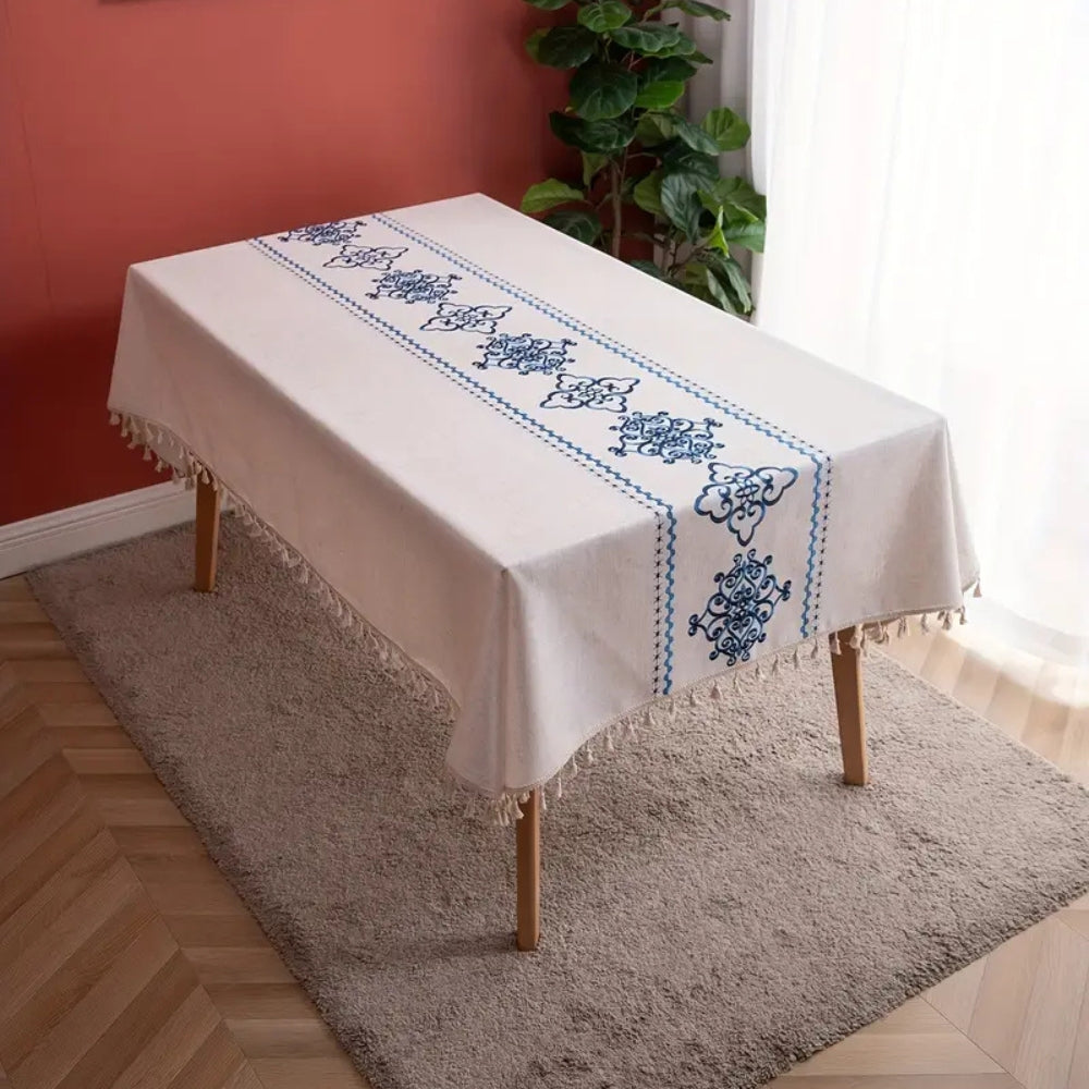 Sorella Luxe Embroidered Tablecloth — product in use