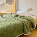Plush Square Checkerboard Blanket — size and scale reference