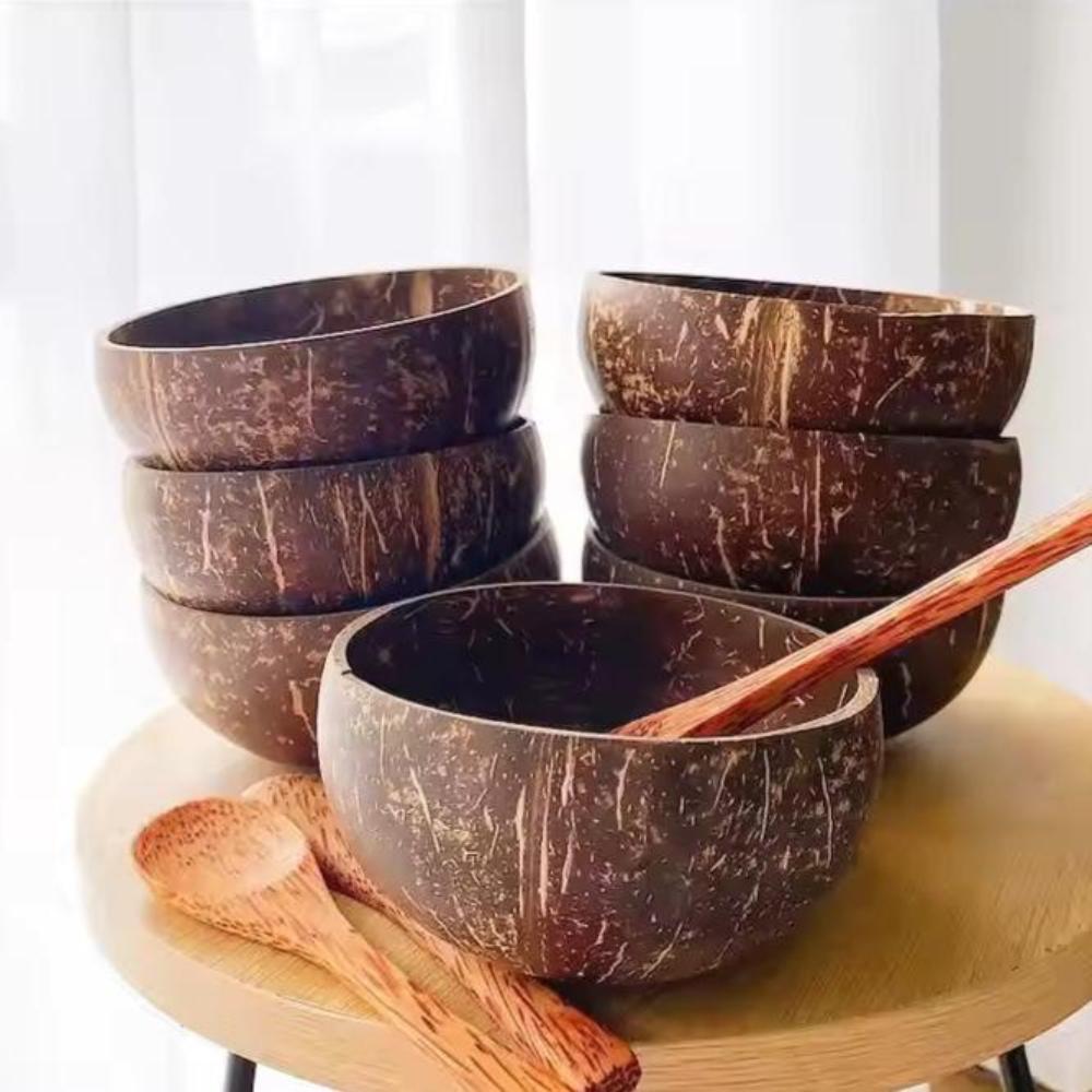 Handcrafted Coconut Bowls — size and scale reference