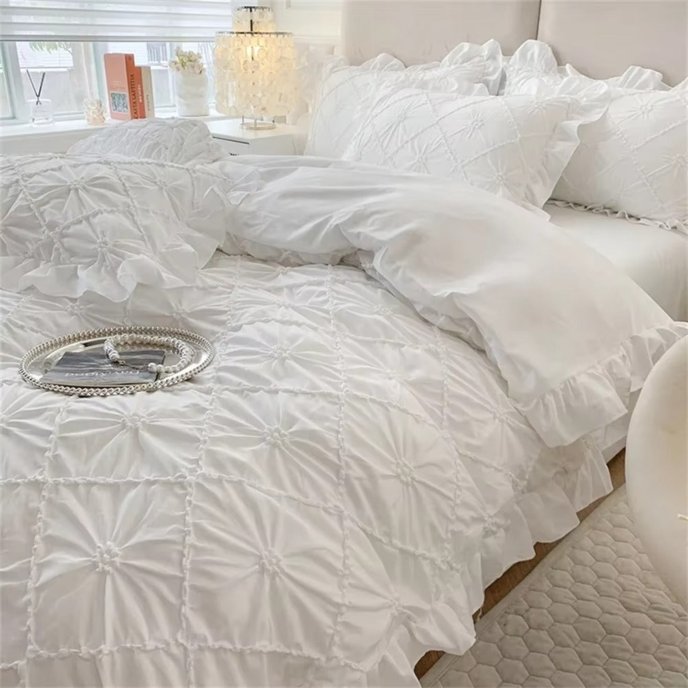 Belle Cotton Plush Ruffle Bedding | 4pcs Set — product close-up