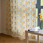 Yellow Flower Tassel Light Filtering Curtain — product detail view