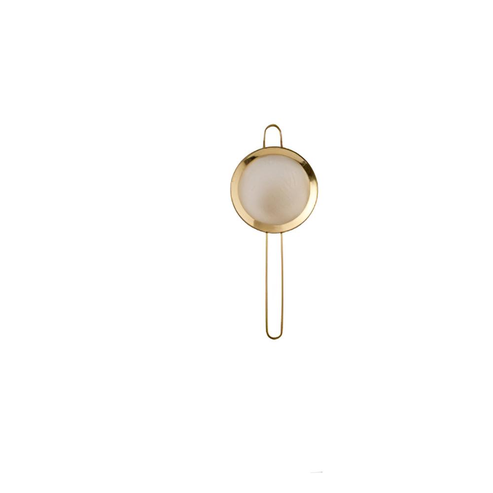 Gold Fine Mesh Strainer — material texture close-up