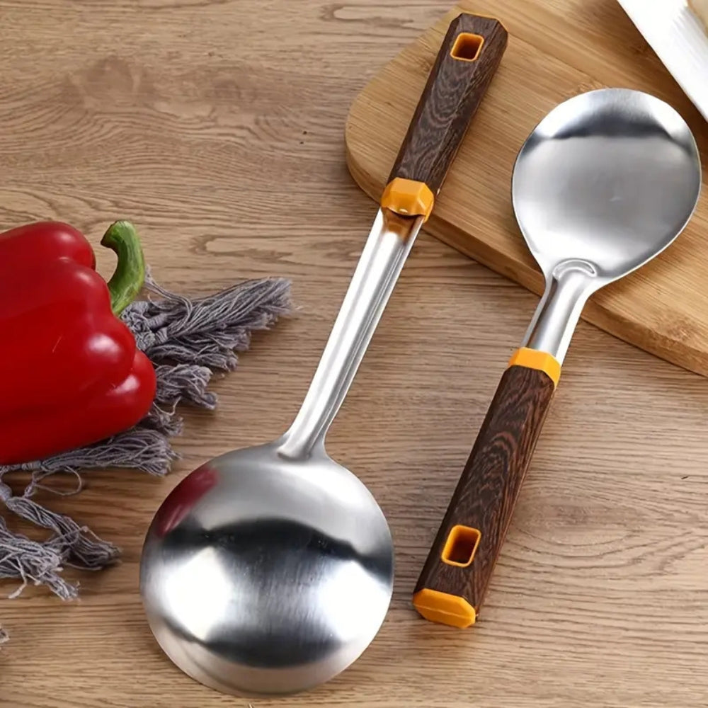 Wood Grain Stainless Steel Utensils — product detail view