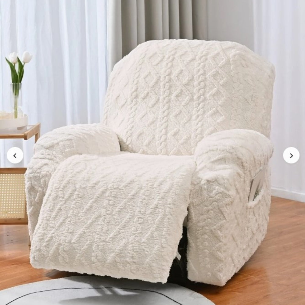 Jacquard Stretch Recliner Sofa Cover — product close-up