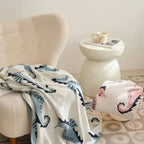 Nautical Seahorse Throw Blanket — product close-up