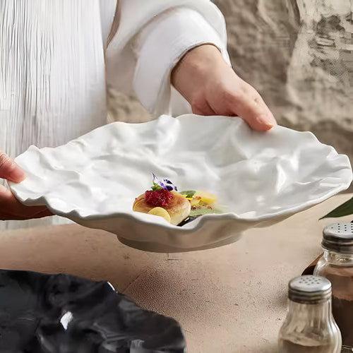 Artisan Wrinkled Paper Ceramic Plate — main product photo