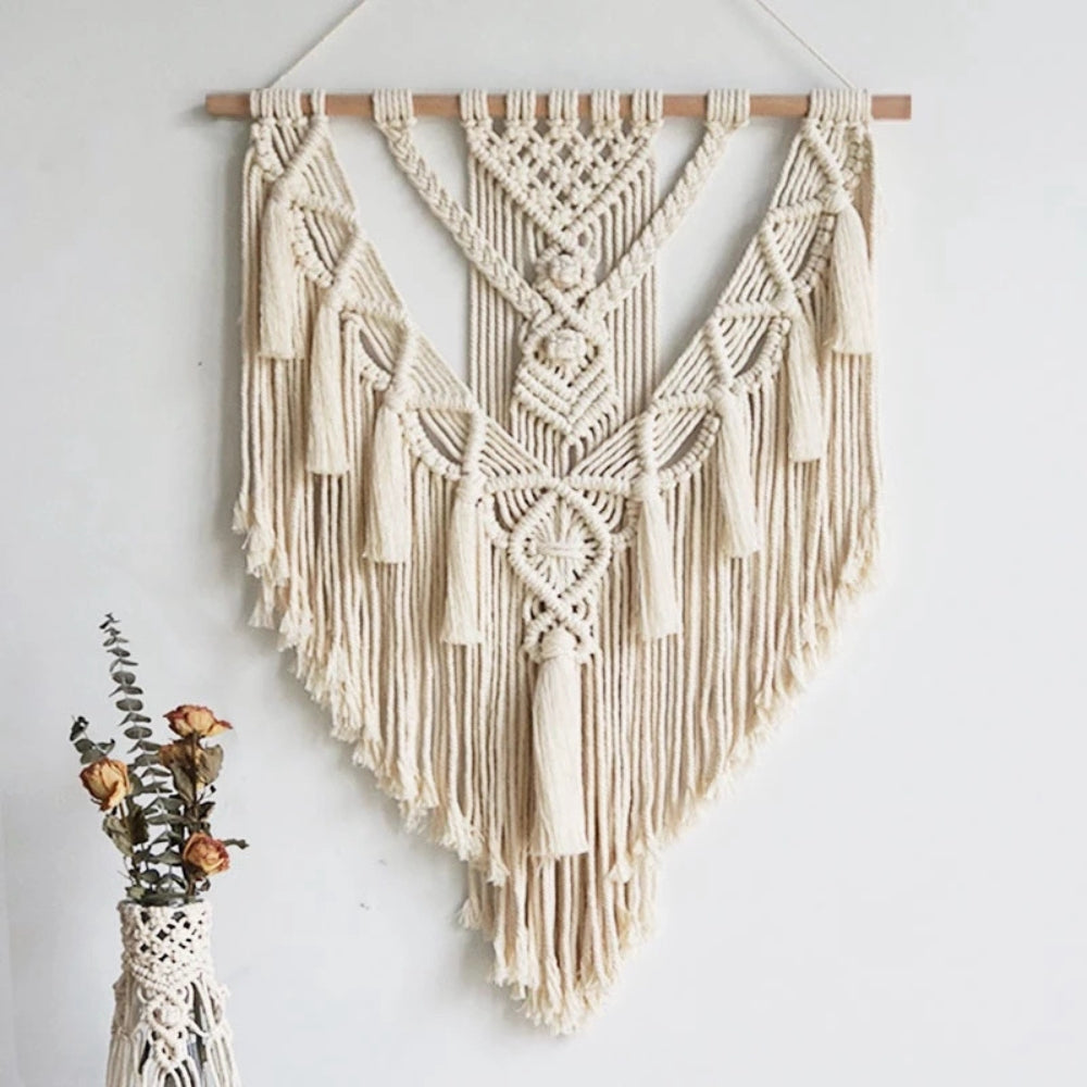 Fringed Geometric Wall Hanging Macrame — additional view
