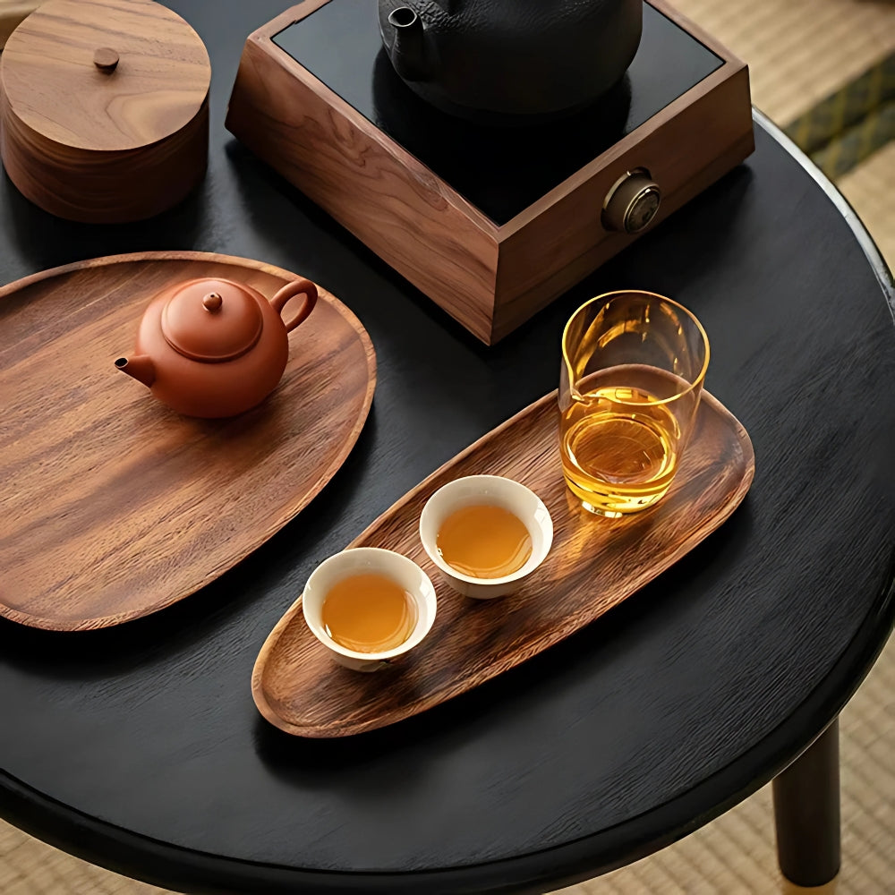 Oval Shaped Acacia Wood Serving Trays Set — additional view