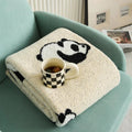 Kawaii Panda Knitted Blanket — material texture close-up
