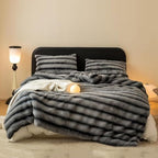Ruched Faux Rabbit Fur Blanket — main product photo