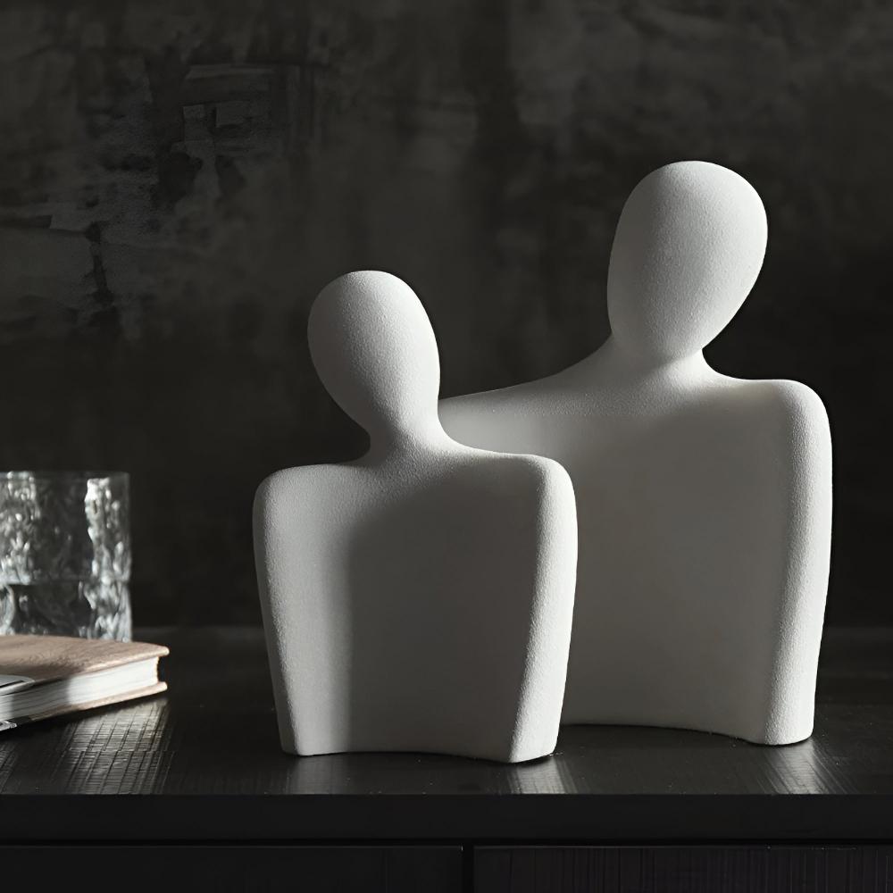 Romantic Couple Ceramic Sculpture — product feature detail