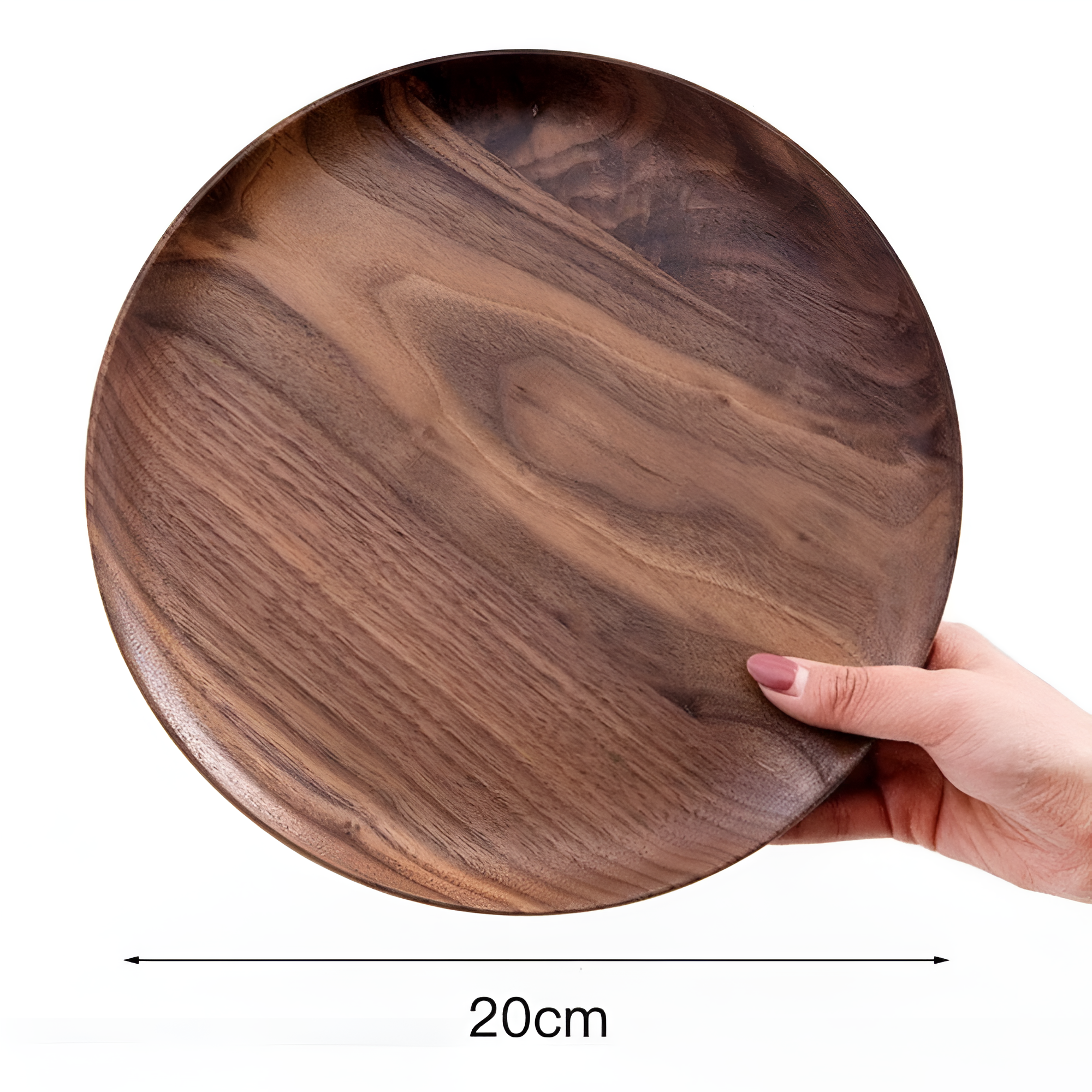 Handcrafted Walnut Wood Plate — alternate angle view