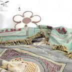 Bohemian Elephant Print Tassel Blanket — lifestyle shot