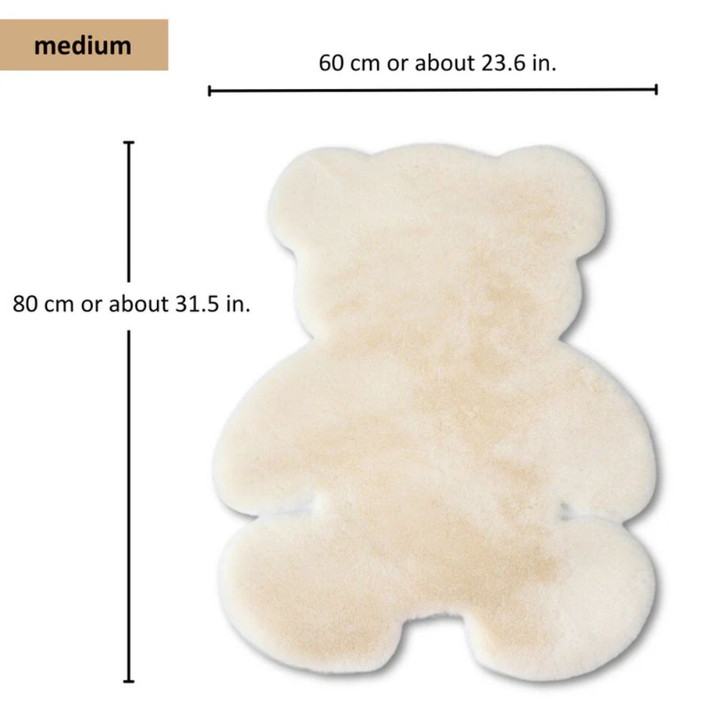 Fluffy Charm Teddy Bear Rug — size and scale reference