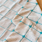 Turquoise Lattice Boho Tassel Curtain — additional view