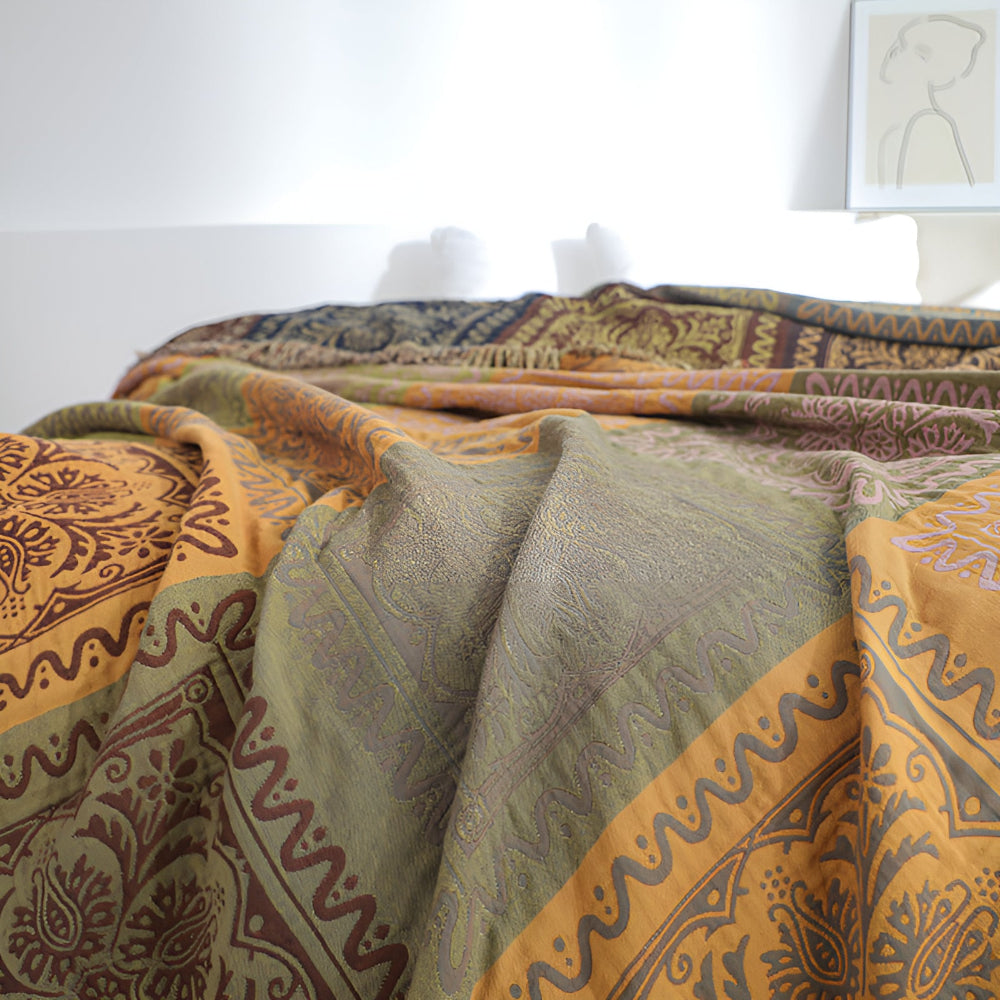 Mandala Tassel Throw Blanket — alternate angle view