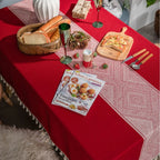 Glisstra Geometric Tassel Tablecloth — alternate angle view