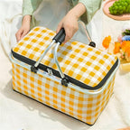 Foldable Checkered Picnic Basket — size and scale reference