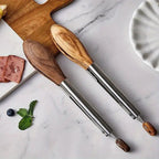 Heritage Wood & Steel Tongs | Set of 2 — product detail view