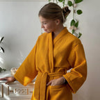 Waffle V-neck Bathrobe — main product photo