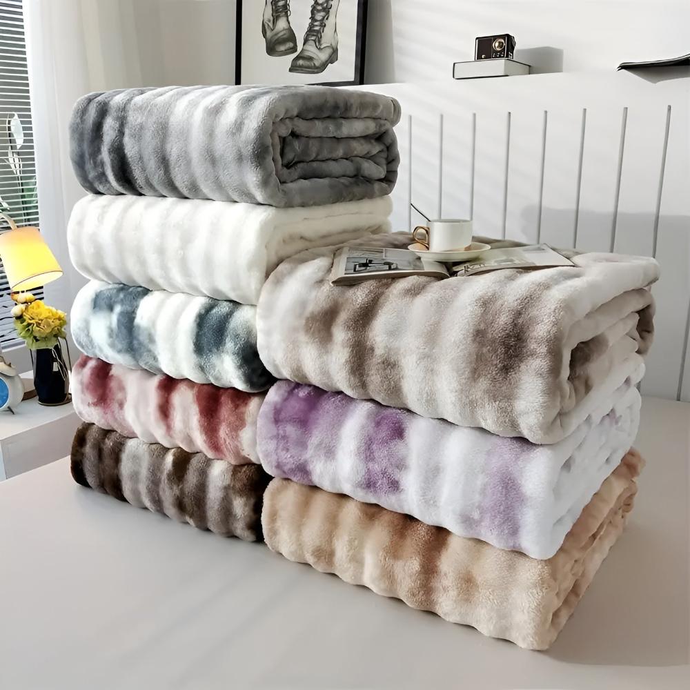 Ripple Tie-Dye Faux Fur Blanket — main product photo
