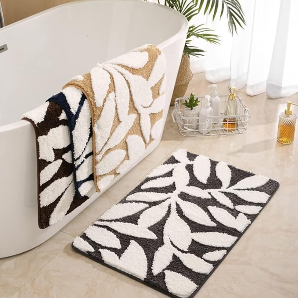 Zyphire Leaf Pattern Bath Mat — main product photo