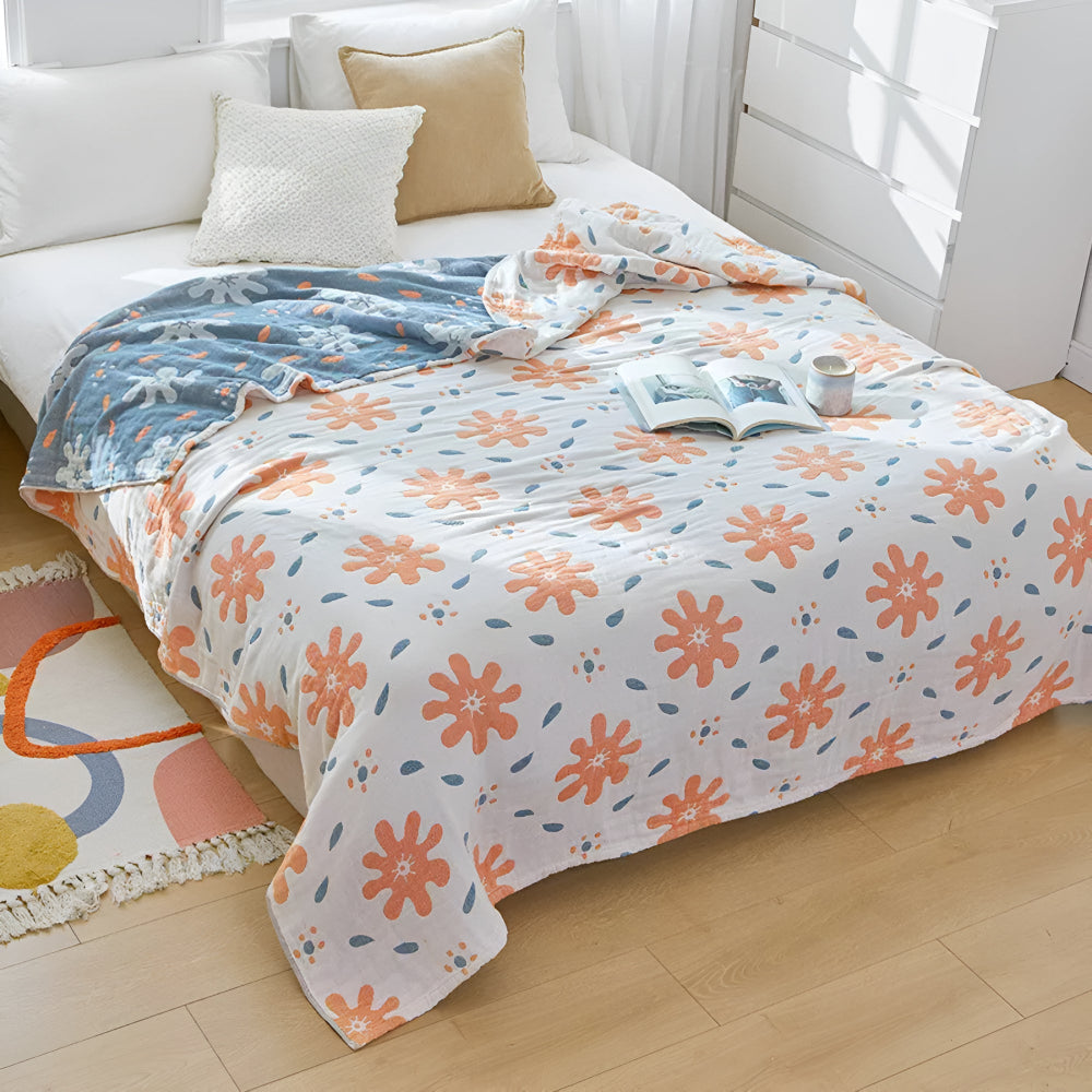 Abstract Sunny Reversible Blanket — material texture close-up