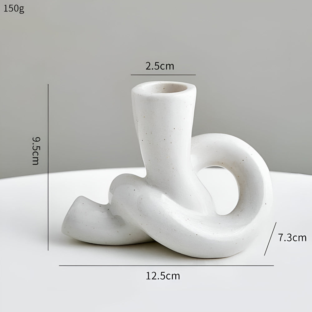 Knot Ceramic Candle Holder — material texture close-up
