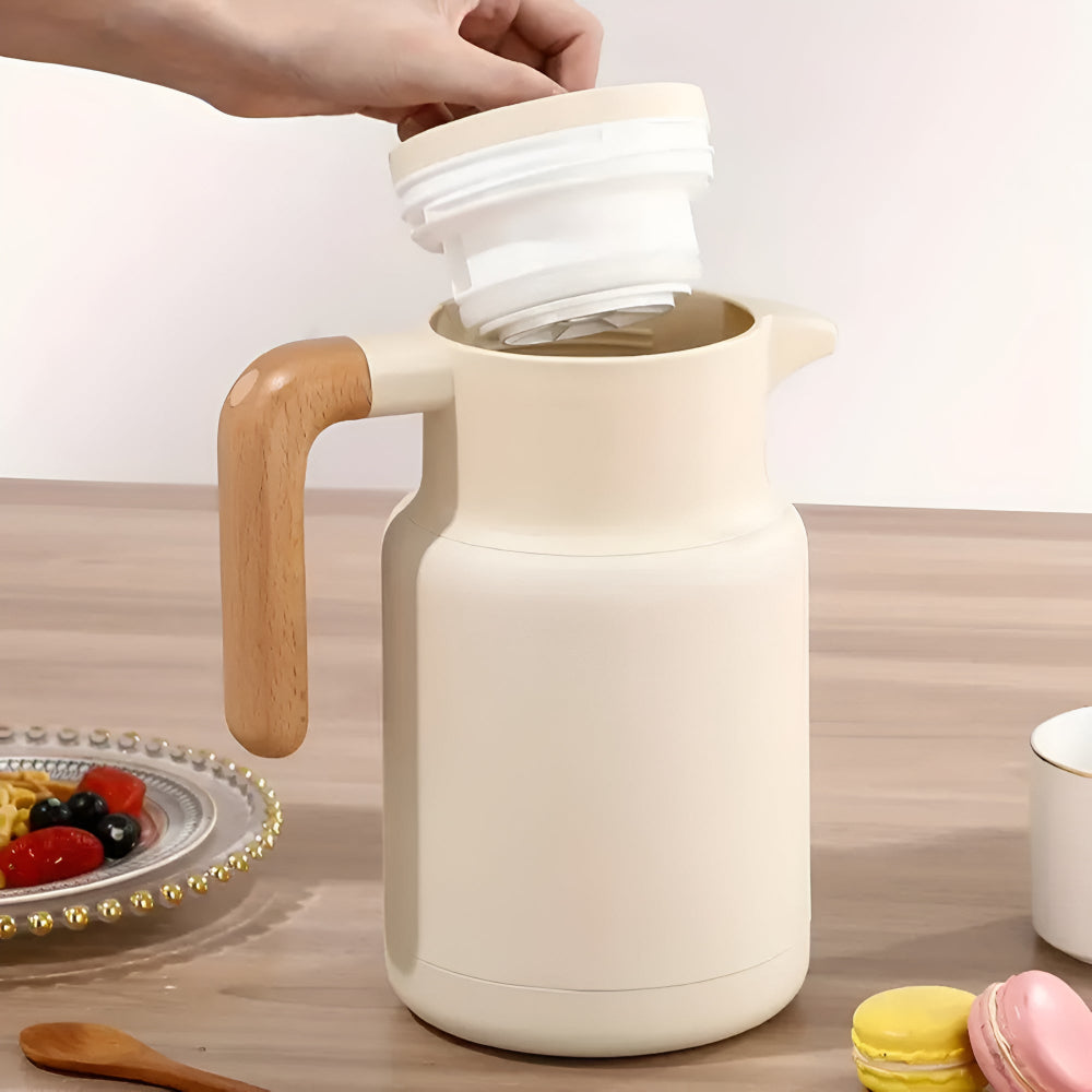Classic Wooden Handle Thermal Carafe — product feature detail