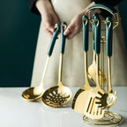 Golden Stainless Steel Utensil Set — size and scale reference