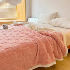 Plush Square Checkerboard Blanket — alternate angle view