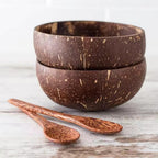 Handcrafted Coconut Bowls — material texture close-up