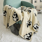 Kawaii Panda Knitted Blanket — product detail view