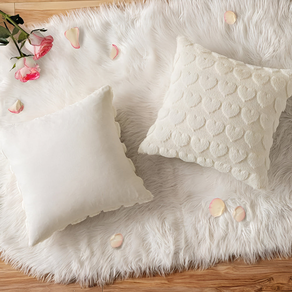 Plush Heart Cushion Cover — product detail view