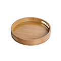 Bamboo Wood Round Serving Tray — product detail view